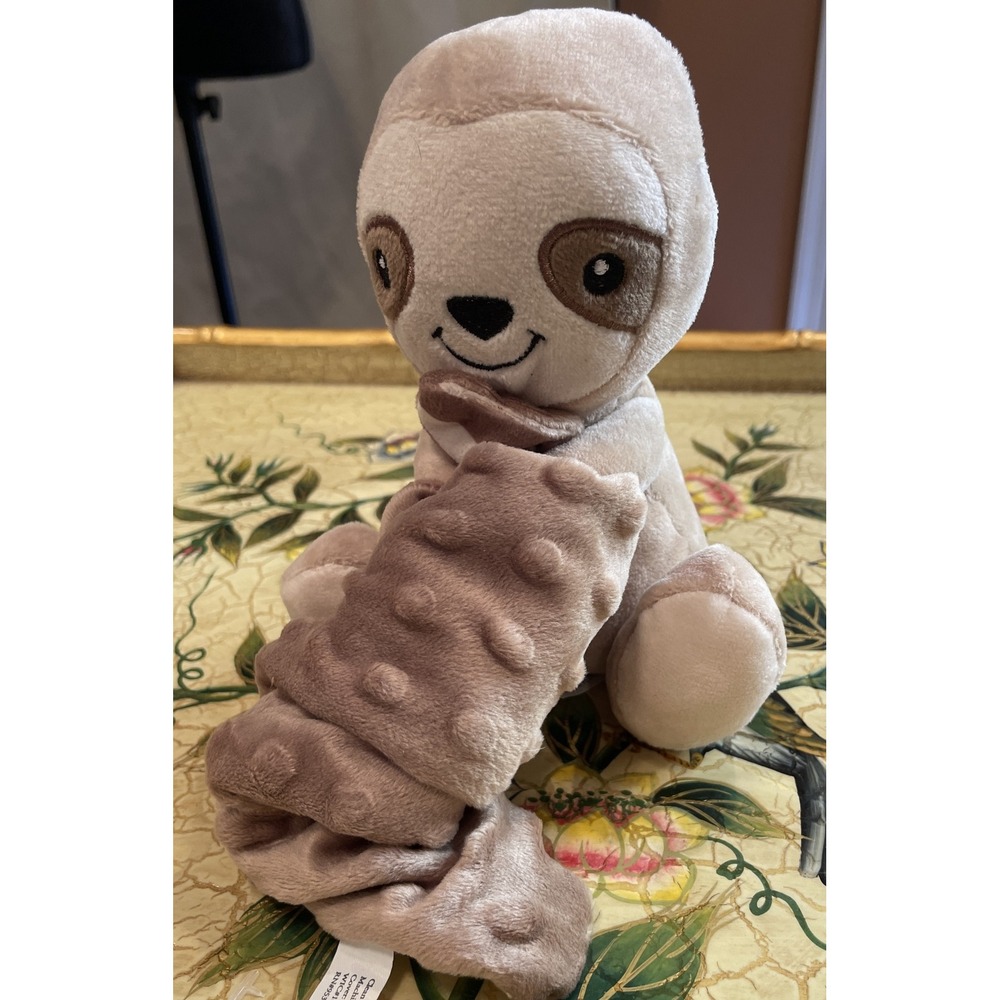 Walgreens‎ Baby 6" Plush Sloth Brown Security Blanket Minky Dot Lovey Snuggler